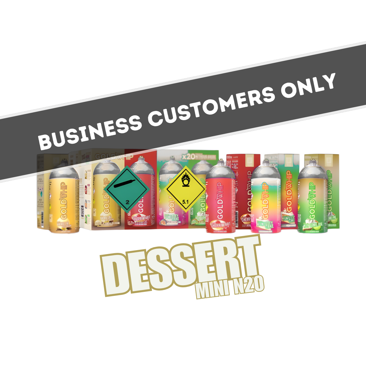 Case of Gold Whip Mini Dessert Flavour N2O Tank
