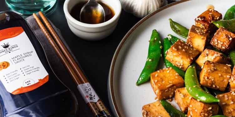 Low Calorie Sugar Snap & Paneer, Maple Stir Fry