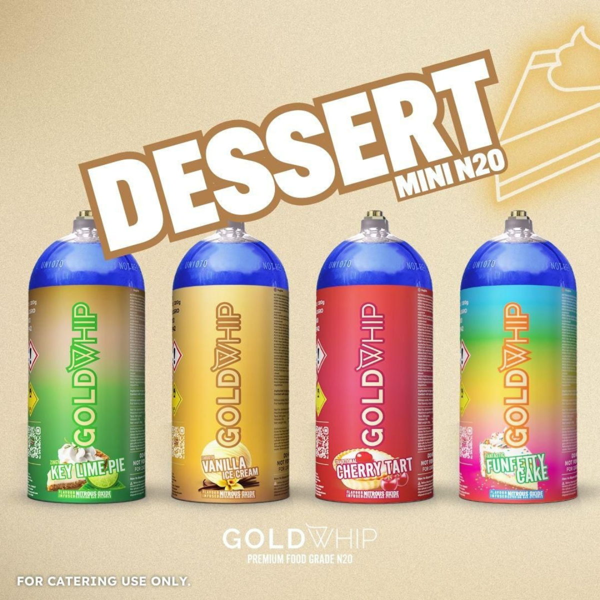 Gold Whip Mini Dessert Flavour N2O Tank