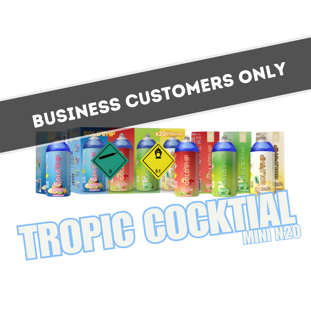 Case of Gold Whip Mini Cocktail Flavour N2O Tank