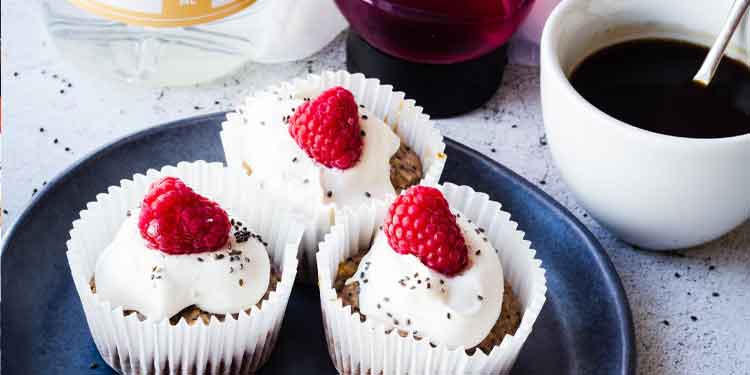 Low Sugar Vegan Berry & White Choc Muffins